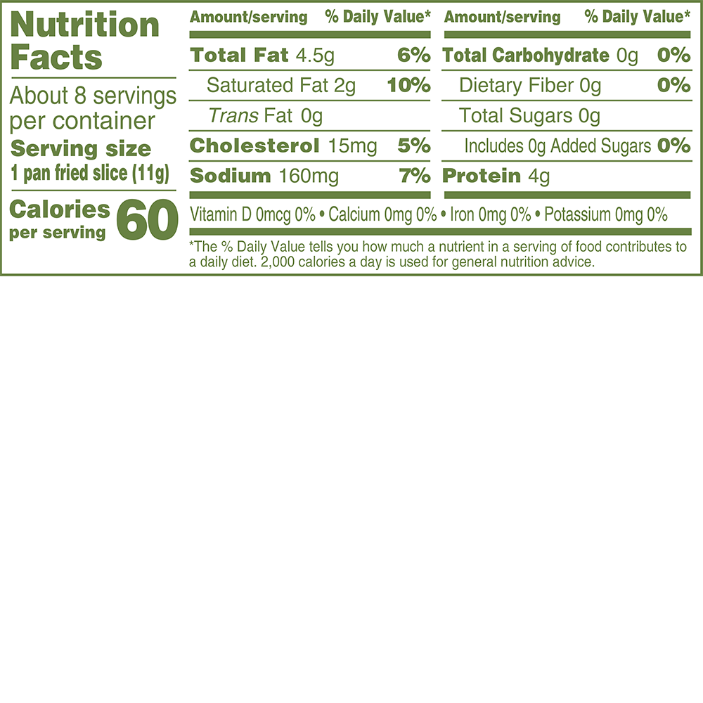 Applegate Naturals No Sugar Uncured Beef Bacon Nutrition Facts
